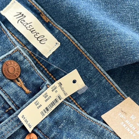 NWT Madewell High Waist skinny jeans - Button Fly Premium Denim 25 - Picture 12 of 13